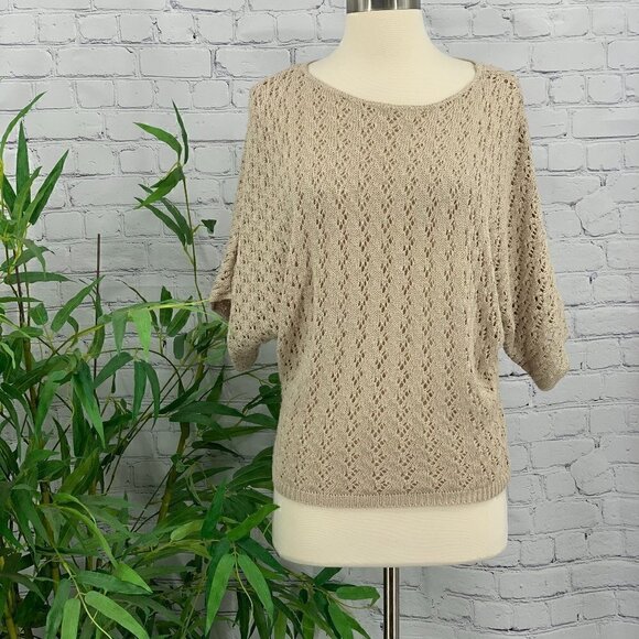Staring at Stars Tops - Staring at Stars Tan Crocheted Top